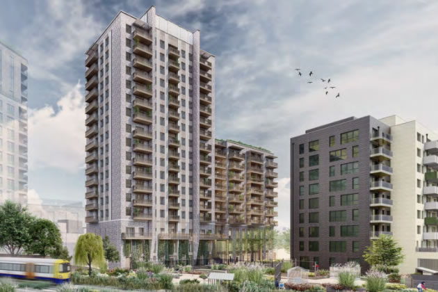 A visualisation of the tower block in South Acton from the developer's planning submission