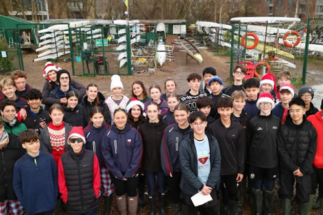 Young rowers at the Ferry Quays before Christmas