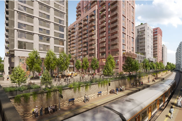 Visualisation from the developer of the revised design with balconies overlooking the Gtech stadium removed