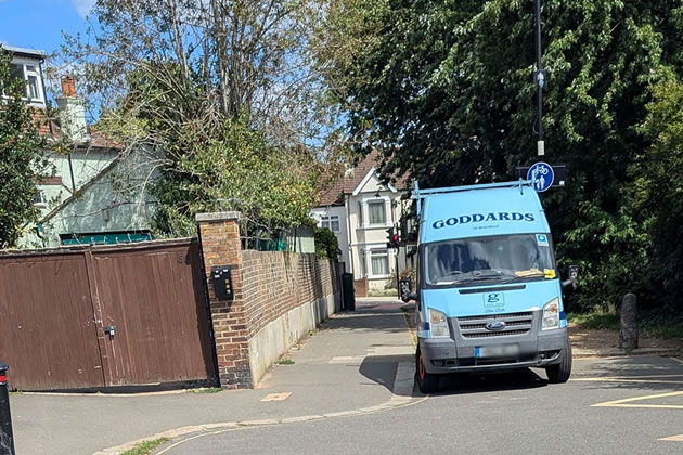 Goddards van parked 