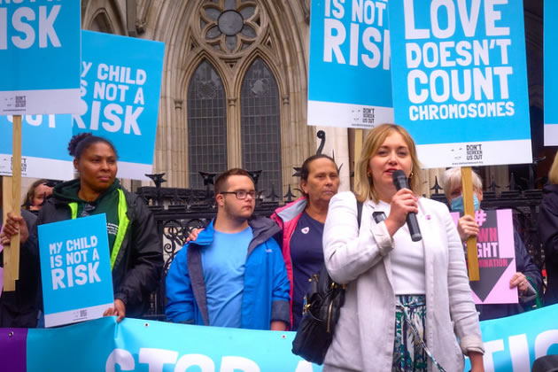 Maire Lea-Wilson outside the Royal Courts of Justice 