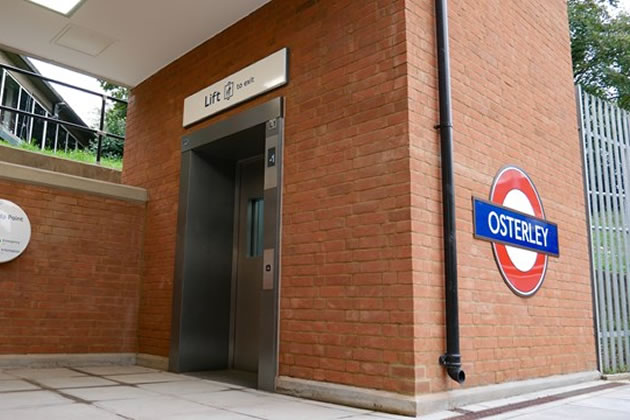 One of the new lifts at Osterley Station