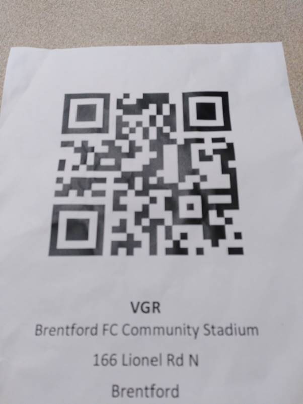 Qr code  for Brentford PCR Testing