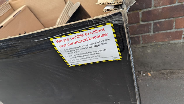 Unable to collect cardboard 