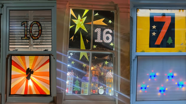 Advent calendar windows in Castle Road 