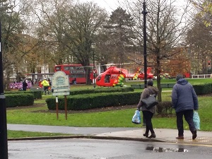 Air ambulance at Haven Green - fatality at Ealing Broadway Station