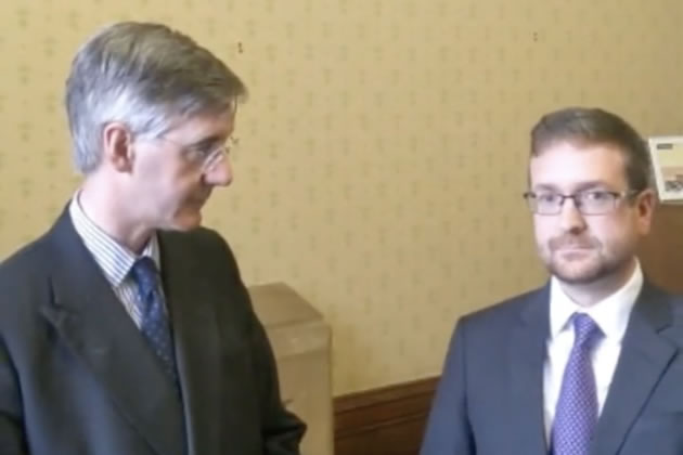 Appearance next day with Jacob Rees Mogg described as a 'hostage video'