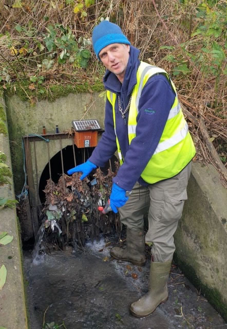 Ben Morris at the Marnham Field Outfall which is nearest the Greenford properties