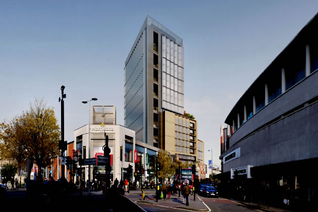CGI view of the scheme looking east