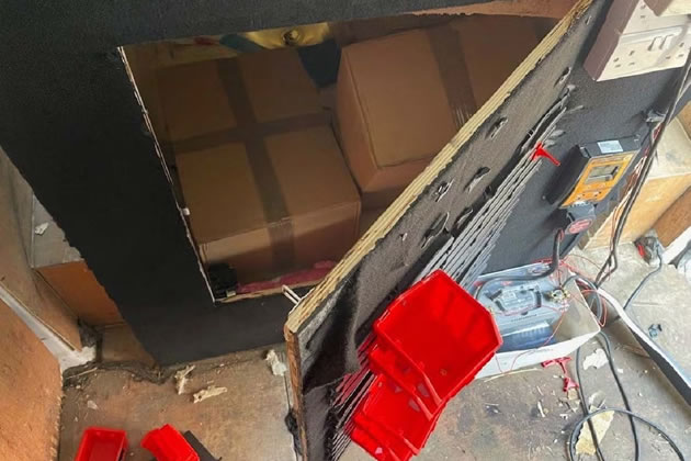 The boxes containing cocaine were hidden in the van