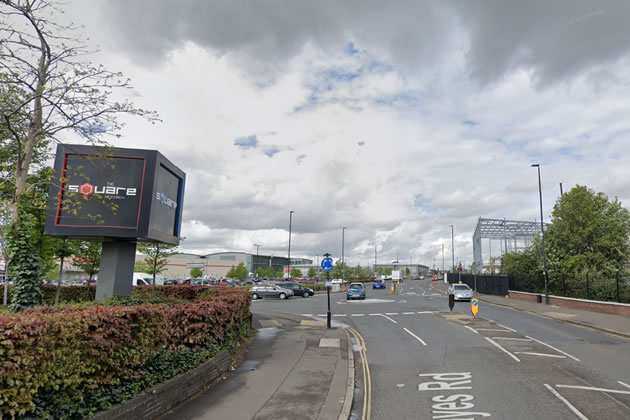 Mini-roundabout on the Hayes Road