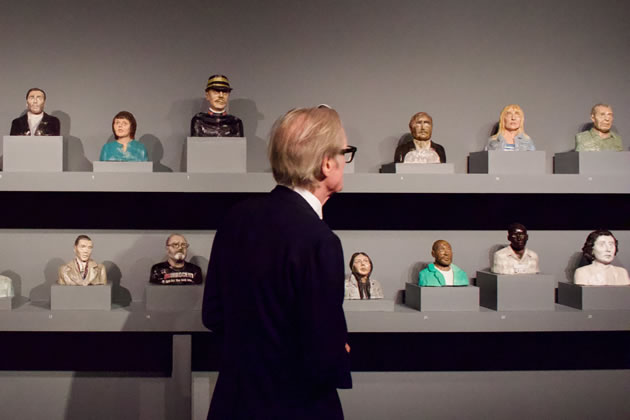 Bill Nighy peruses the exhibits