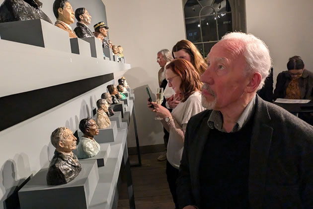 Simon Callow ponders the displays at the exhibitio