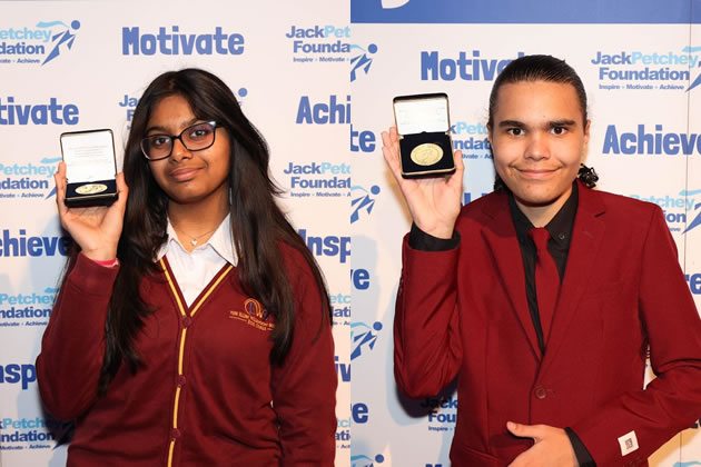 Heli from Ellen Wilkinson School and Cole from Springhallow School received Jack Petchey Achievement Awards