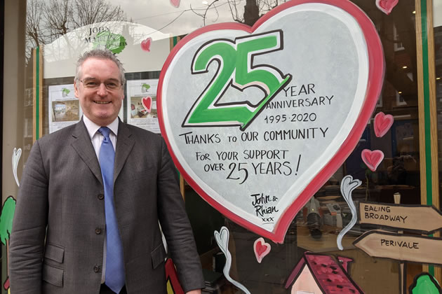 ohn Martin has been in business on Pitshanger Lane business for 25 years