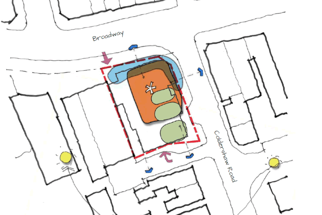 A map of the development area submitted with the application 