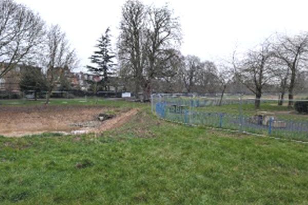 The proximity of the ponds to the playground and the steep slope into them are causing concern