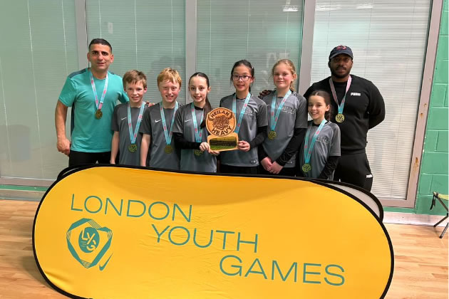 One of the gold winning teams from Little Ealing Primary School