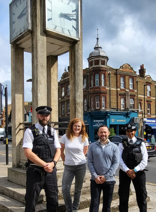 Cllrs Hersch and Malcolm at the Clocktower