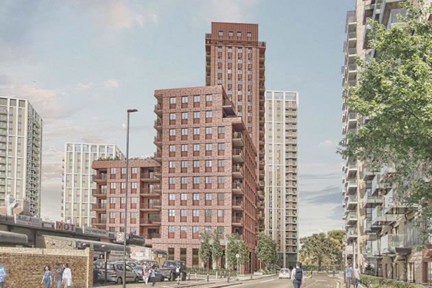A visualisation from the developer of the planned tower blocks