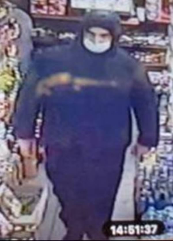 Mosa Jamal Abid in the newsagent just before his escape