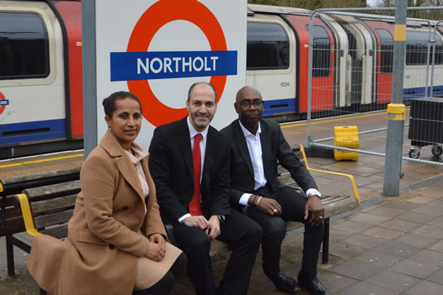 Hana Michael, Northolt Resident, Bassam Mahfouz, London Assembly Member for Ealing and Hillingdon and Reginald Parkinson, Chief Executive, Age Uk Ealing