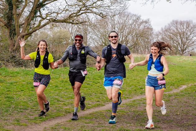 Runners at Horsenden Hill during the Queen of the Suburbs Ultra