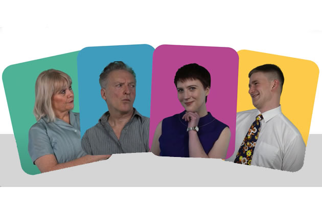 The cast of Relatively Speaking at The Questors 