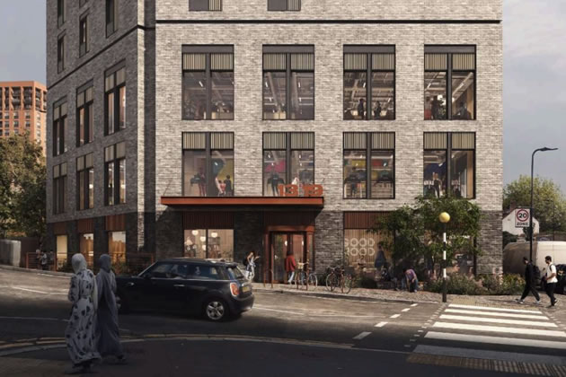 CGI of ground view of the block in Southall