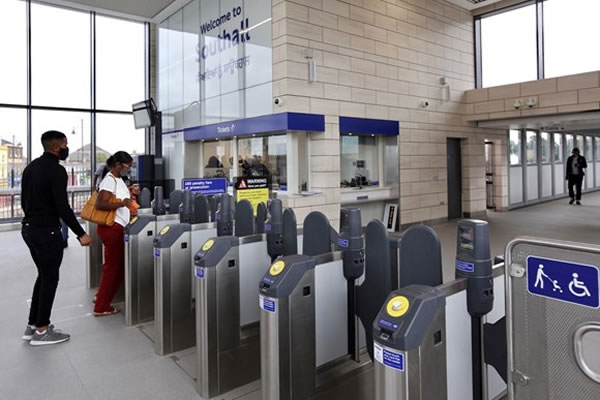 The new ticket gate at Southall station