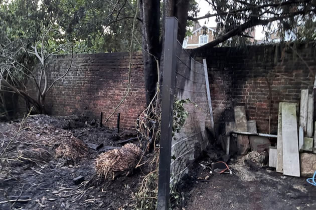 The aftermath of the Walpole Park fire