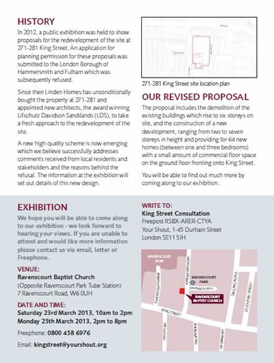 Linden Homes exhibition in Hammersmith