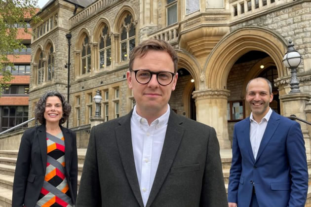 The new Labour leadership team. L-r - Deirdre Costigan, Peter Mason and Bassam Mahfouz