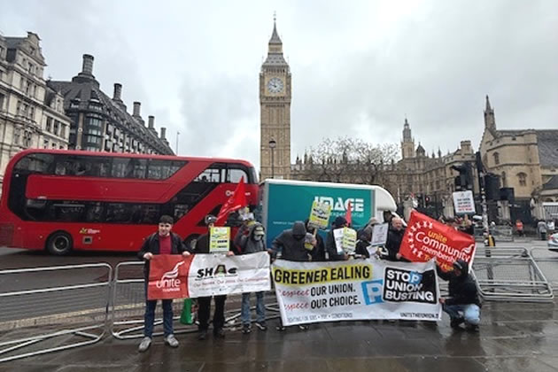 Greener Ealing traffic wardens demonstrate at Westminster