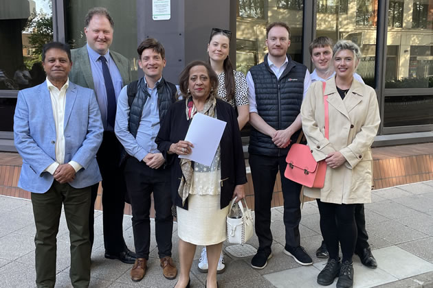 Conservative councillors and party members with the petition