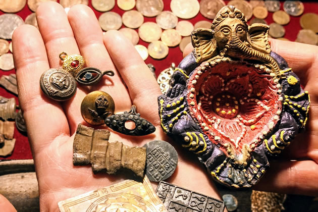 A selection of foreshore finds made in west London by Jason Sandy