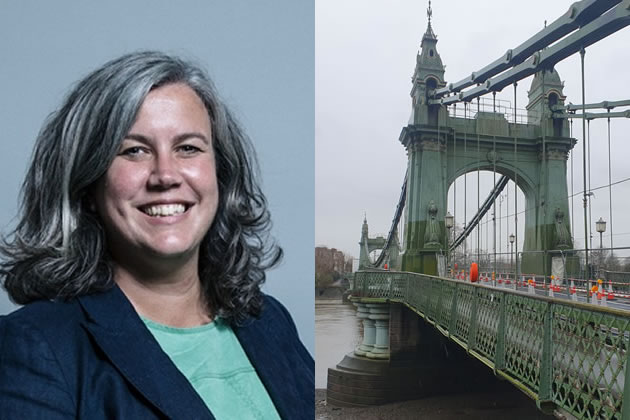 Heidi Alexander (left) and Hammersmith Bridge (right) 