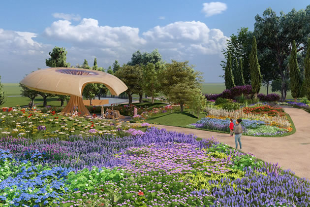 CGI of Carbon Garden, Kew Gardens