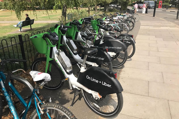 Mainly Lime bikes are available outside Turnham Green station 