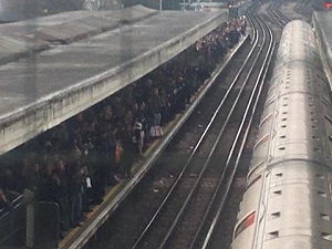 Northfields station 8.15 am overcrowding