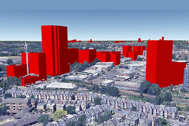 Visualisation of the new skyline at Bollo Lane