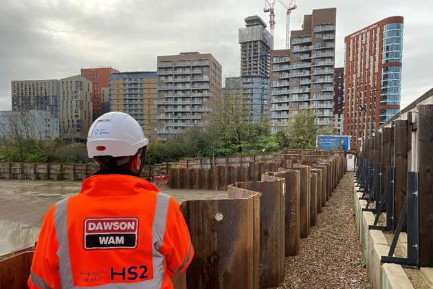 Piling work near Victoria Road to allow completion of Crossover Box 